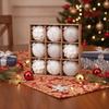 9PCS Foam Christmas Ball Ornaments Glitter Xmas Spheres Pendant Set  Festival Decor