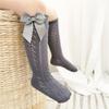 Summer Kids Knee High Socks Baby Girls Boys Bow Long Sock Soft Cotton Mesh Breathable Children Hollow Socken For 0-7Years