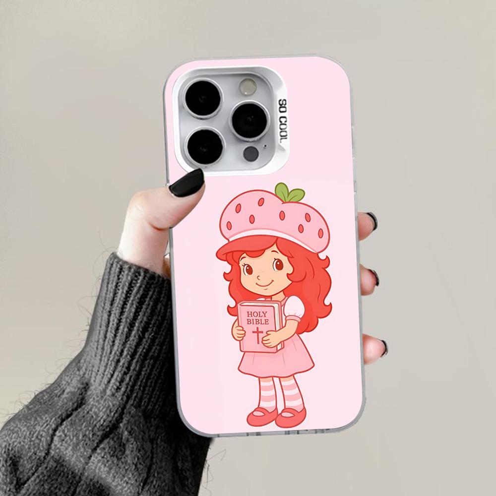 S-Strawberry Pink S-Shortcakes Phone Case For iPhone 16,15,14,13,12,11,Pro,Max,Plus,Mini,XS,SE Anti Fall Gray White Matte Bumper