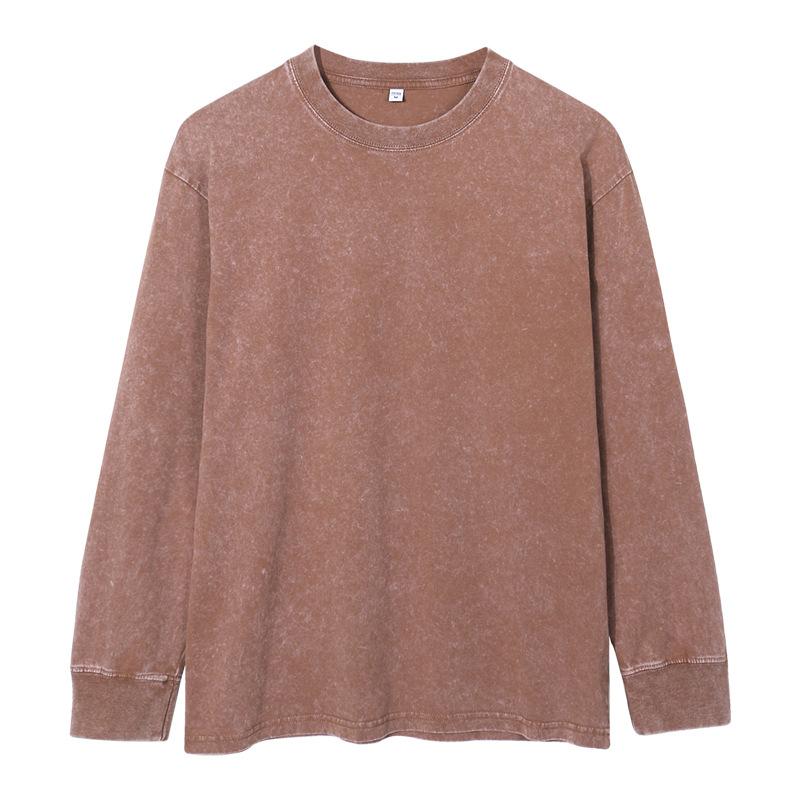 Retro Pánské Dámské Nadměrné Podzimní Oblečení Vintage Bavlna Dlouhý Rukáv Trička Topy Halenka Spodní Prádlo Streetwear Módní Oblečení