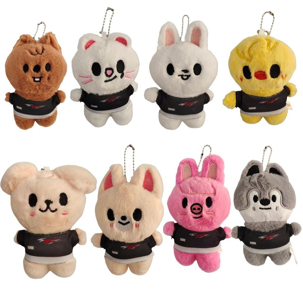 8 Pcs Cute Cartoon Plush Doll Keychains Mini Stuffed Animal Pendant Charms For Kids Bag Decor Gift