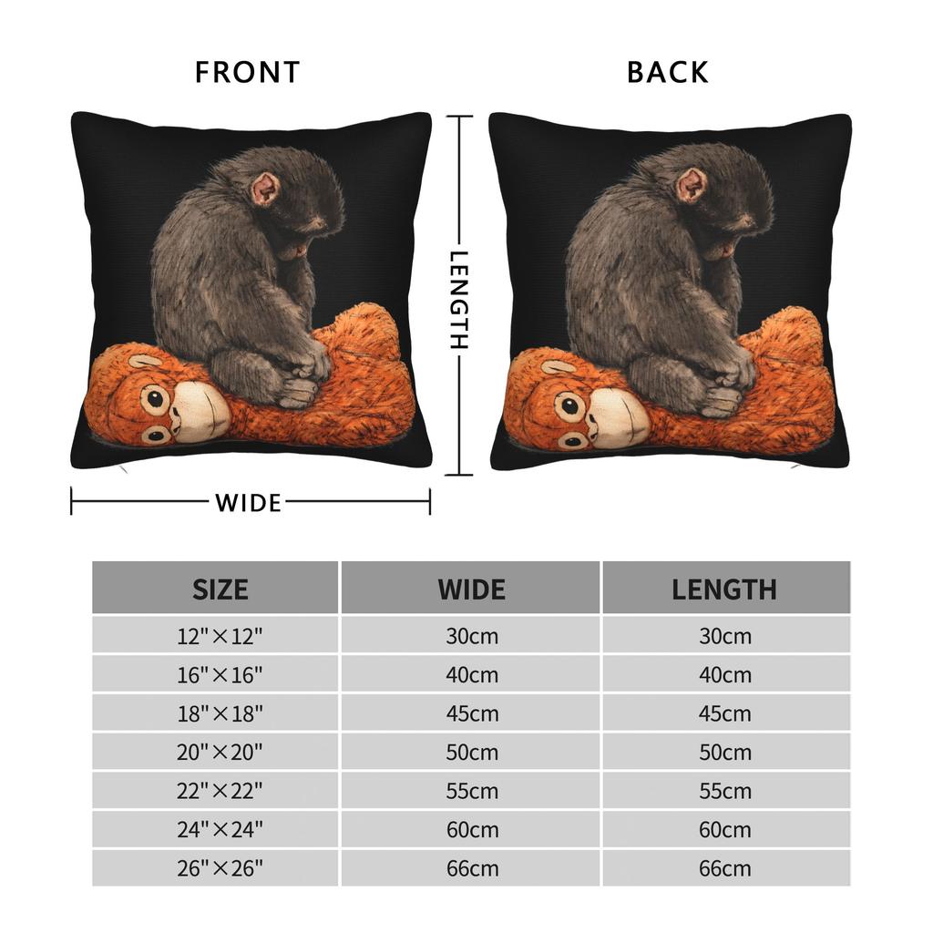 Baby Monkey Punch Pillow Cover Cute Funny Pillow Case For Sofa Couch Bed Living Room Soft Cushion Cover Gift