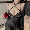 Large Size Erotic Underwear Pure Milk Lace Backless Mesh Dress Perspective Temptation Loungewear Set