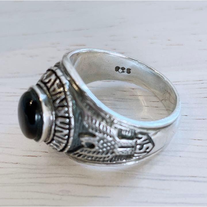 Used USED No. 14: U.S.NAVY Military Ring SV925 Silver