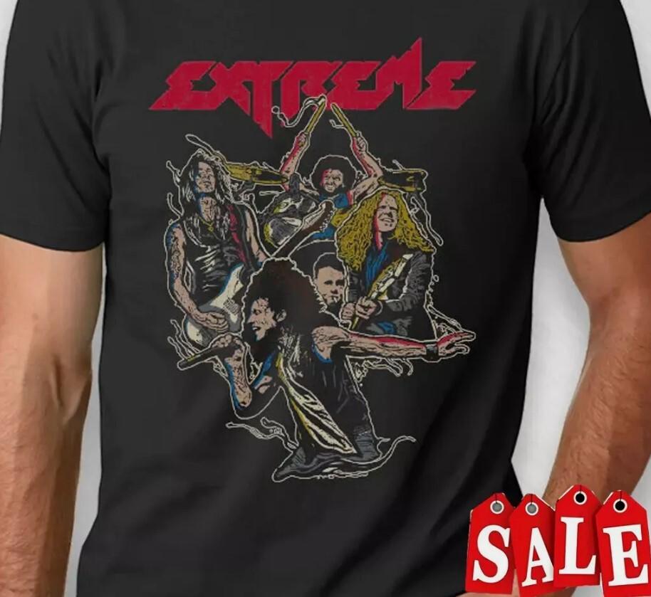 

Extreme rock band Tshirt black Short sleeve All Sizes S5XL Unisex T-Shirt XXL