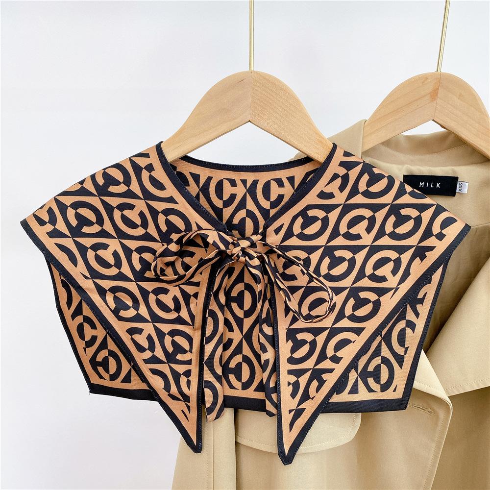Silk Draped Women's Shoulder Scarf Shawl Collar with Neck Protection & Decorative Knotting