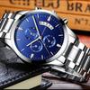 VA VA VOOM Stainless Steel Men Watches Luxury Top Brand Fashion Casual Dress Quartz Wristwatch Relogio Masculino Business Calendar Watches