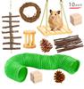 New Pet Toys Hamster Rabbit Dutch Pig Parrot Hamster Channel Play Wooden Teething Supplies Combination Set Small Pet Supplies