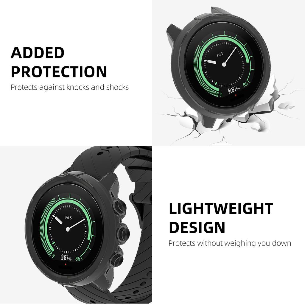 Glass+Case for Suunto 9/7 Screen Protector Tempered Glass & Soft TPU Protective Bumper Cover for Suunto 9 Baro Accessories Set