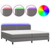 Maison Exclusive - Bed Slat Base with Mattress and LED Grey 200x200 Cm