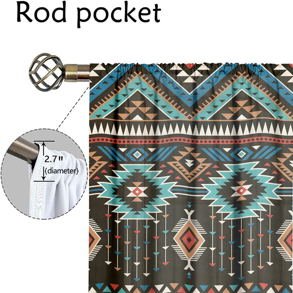 2 ks Bohémské závěsy Geometrický etnický vzor Obývací pokoj Ložnice Sluneční clona Vintage Kmenový styl Dekor Závěsy
