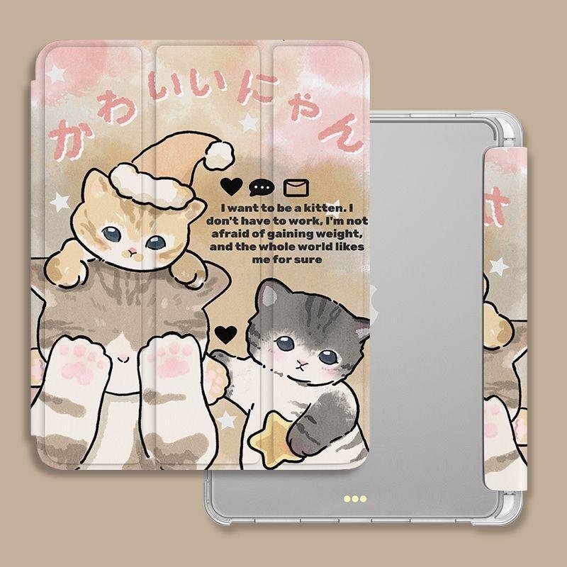 

Чохол для iPad 2022 gen10 10.9 New Cute Cat Pattern iPad Smart Case for iPad Pro11 Pro12.9 2021/20/19 gen9/8/7 10.2 mini6/5/4 з тримачем для олівців iPad Air4 （10.9）