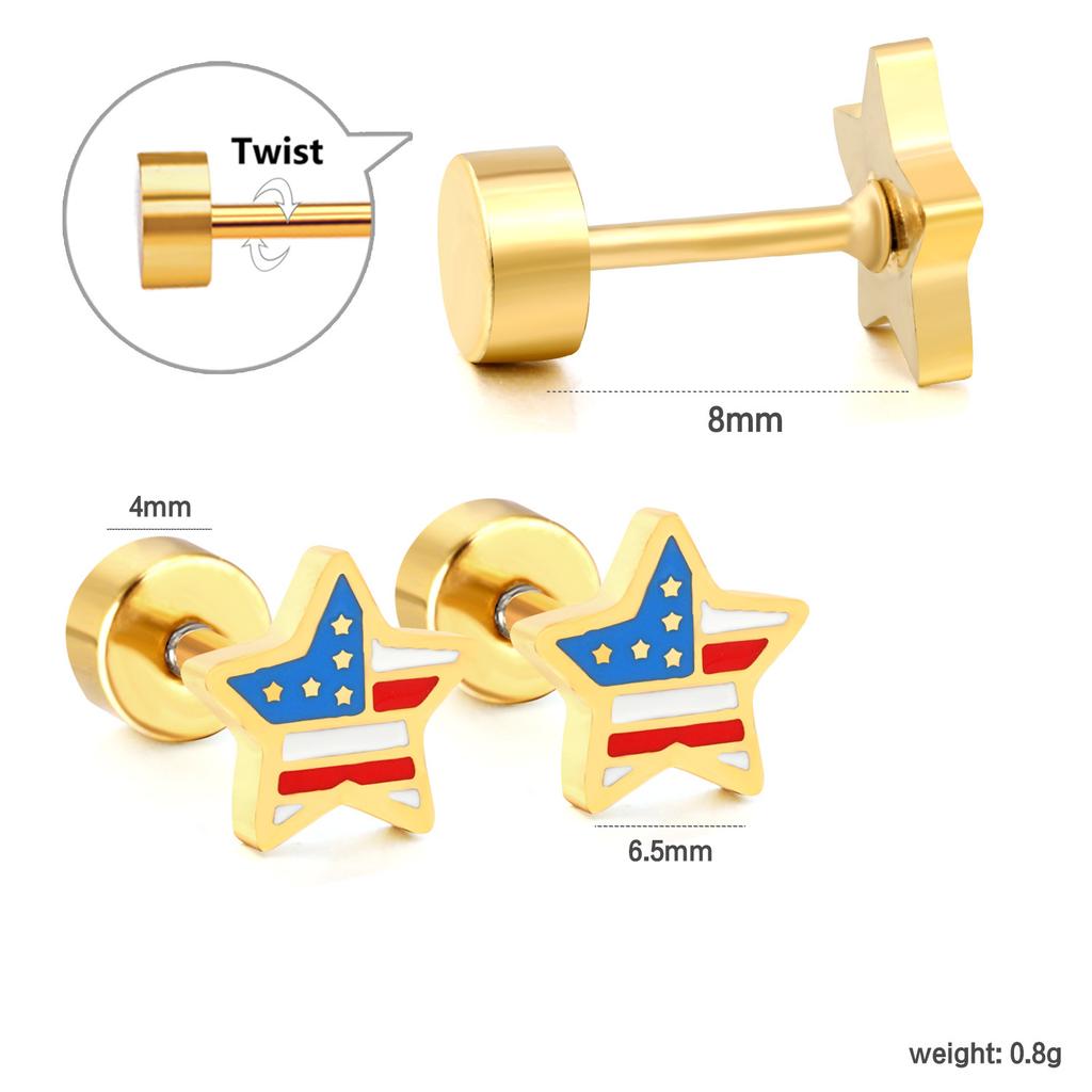 2026 Screw Stud Earrings, European and American Ins Sweet and Cute Bow Rainbow Earrings Earrings for Women