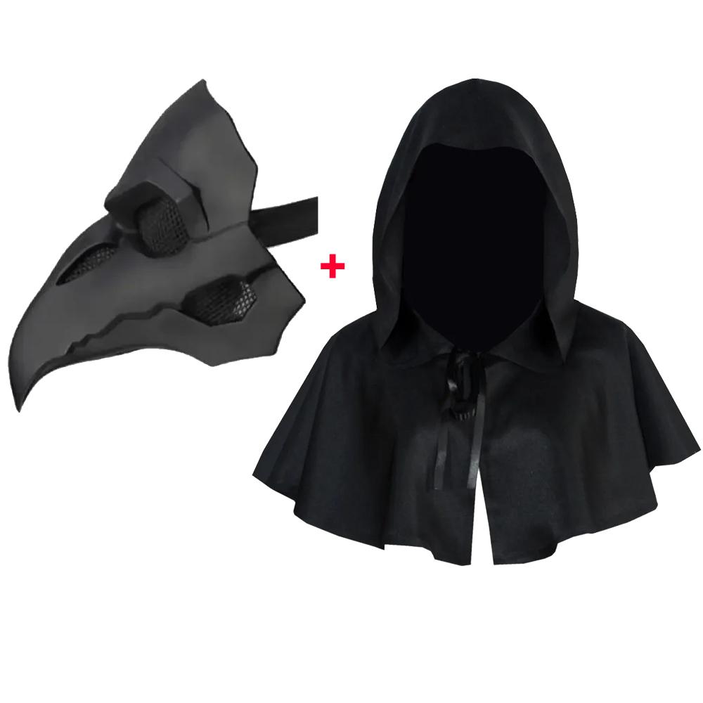

Панк Ворона Маска Костюм Reaper Nevermore Чорна Шкіра Для Overwatch Plague Doctor Косплей Маски Птахи Довгий ніс Світлодіодні очі Ретро Рок
