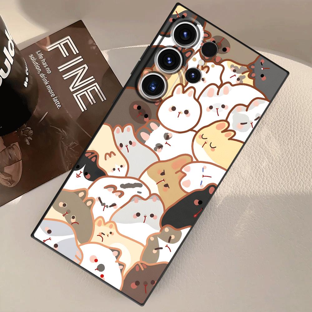 Case for Samsung Galaxy S25 S20 Ultra S26 S24 Plus Note 20 8 9 10 S23 S21 FE S10 S9 Funda Phone Cover Cartoon Cute Cat