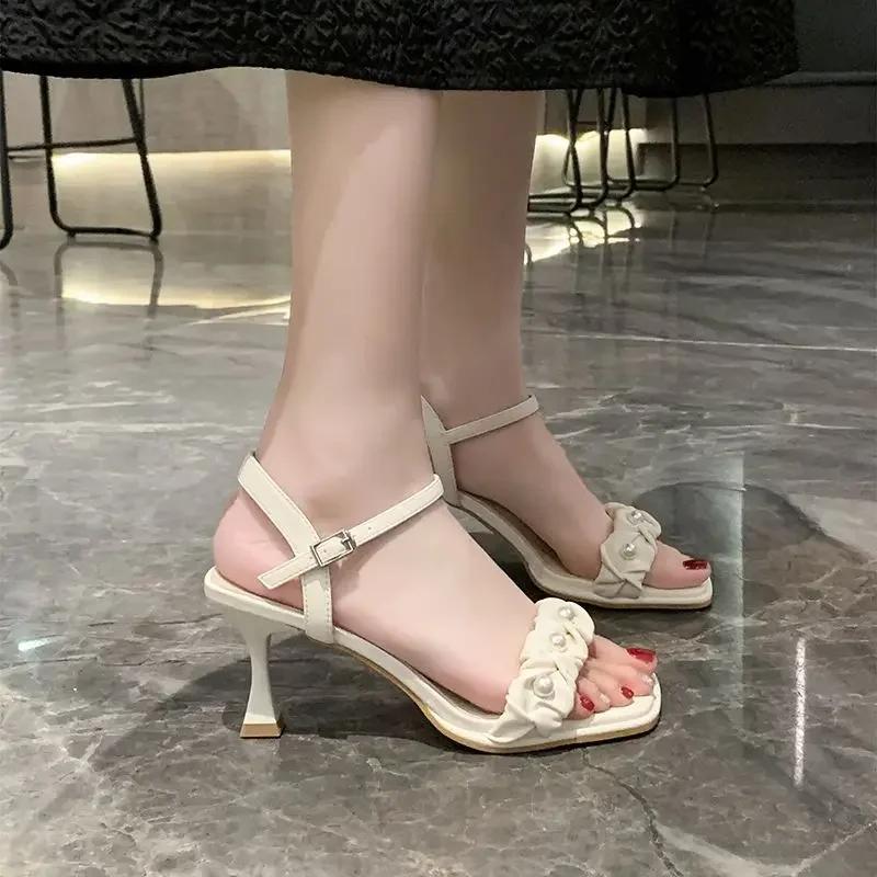 Women's Summer New Style French-Cute High-Heeled Sandals Versatile Outerwear Non-Tiring With Skirt One-Piece Roman Shoes
