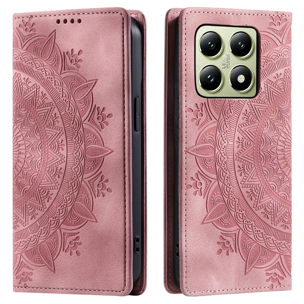Style-010 For Xiaomi 14T Phone Case Imprinted Leather Cover Magnetic Auto Closing