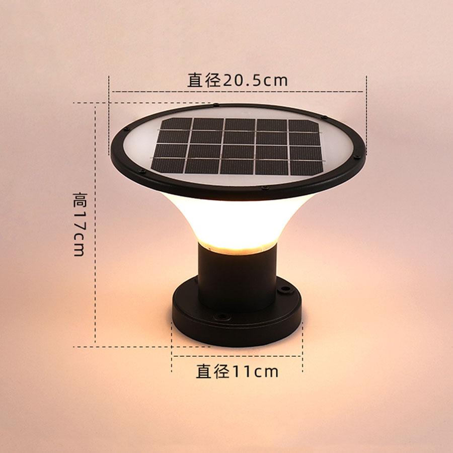 Thrisdar Villa Waterproof Solar Column Head Light Outdoor Lawn Lamps Courtyard Garden Landscape Fence Gate Solar Post Lamp