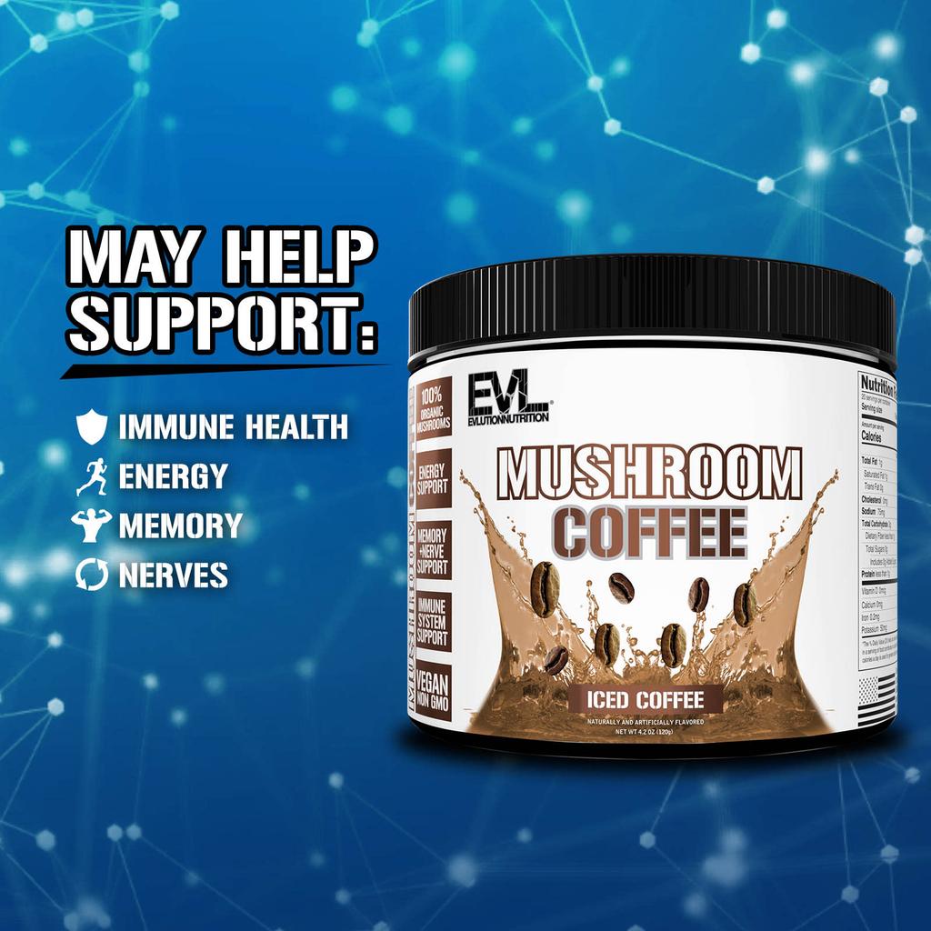 EVLution Nutrition, Mushroom Coffee, Iced Coffee, 4.2 oz (120 g)