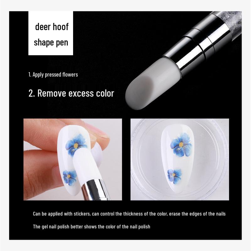 Double-Ended Silicone Nail Art Pen for Dotting, Shaping, and Rhinestone Application