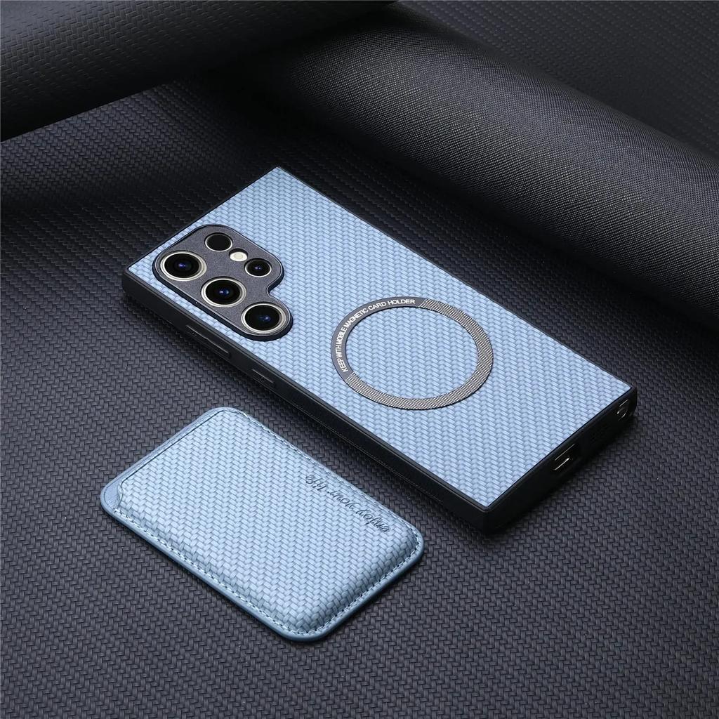 Magnetic with Card Holder Phone Case for Samsung Galaxy S25 S23 S21 FE S24 S22 Ultra Plus M53 M33 A25 A35 A15 A05 A055 Cover