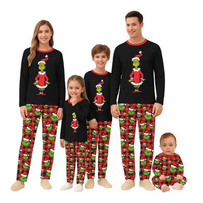 Weihnachtstag Drucke Familie Passend Langarm Tops+Hosen Set Familie Passende Sets