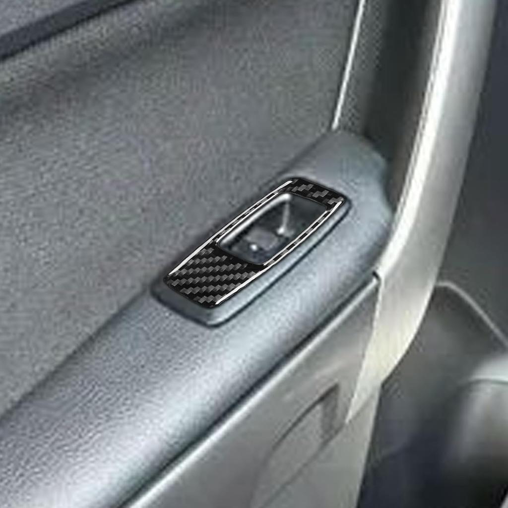 NVCNX Real Premium Carbon Fiber Compatible with Ford Ranger 2019 2020 2021 2022 2023 XLT Lariat XL Car Door Side Window Lift Switch Panel Cover Trim