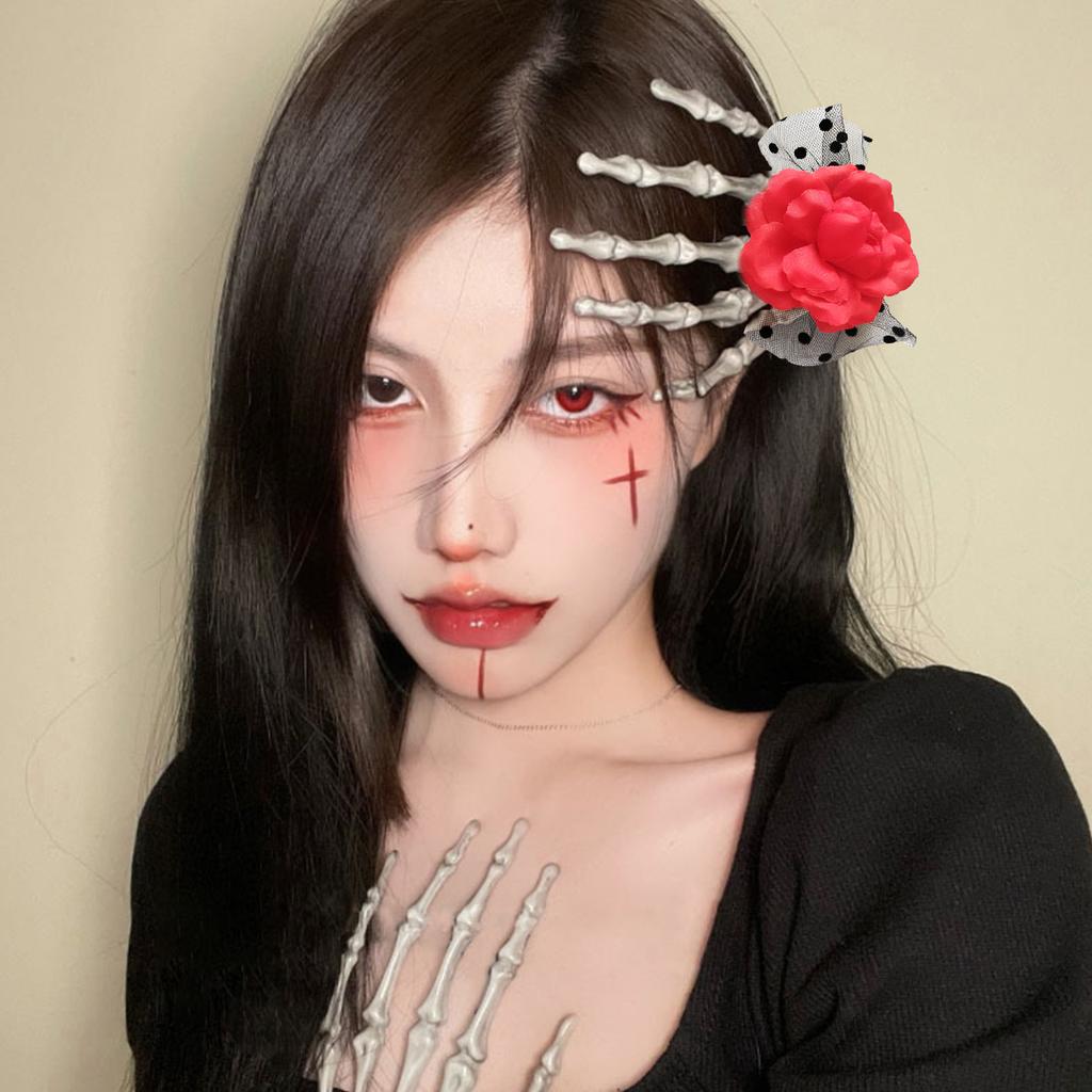 Big Skeleton Hand Flower Hairclip Novelty Hair Grip Women Party Headpiece Hair Decorations Photo Accessories