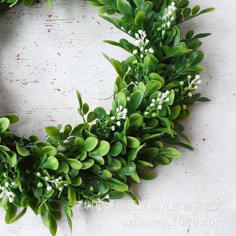 Large Artificial Grass Wreath Door Decor Wedding Party Home Decoration Handmade Plastic Floral Ring