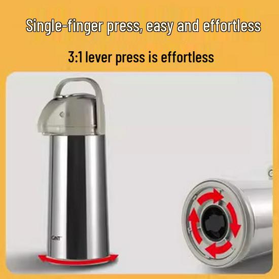 Jiate GINT Stainless Steel Lever Thermos - Large Capacity Office & Game Room Water Bottle