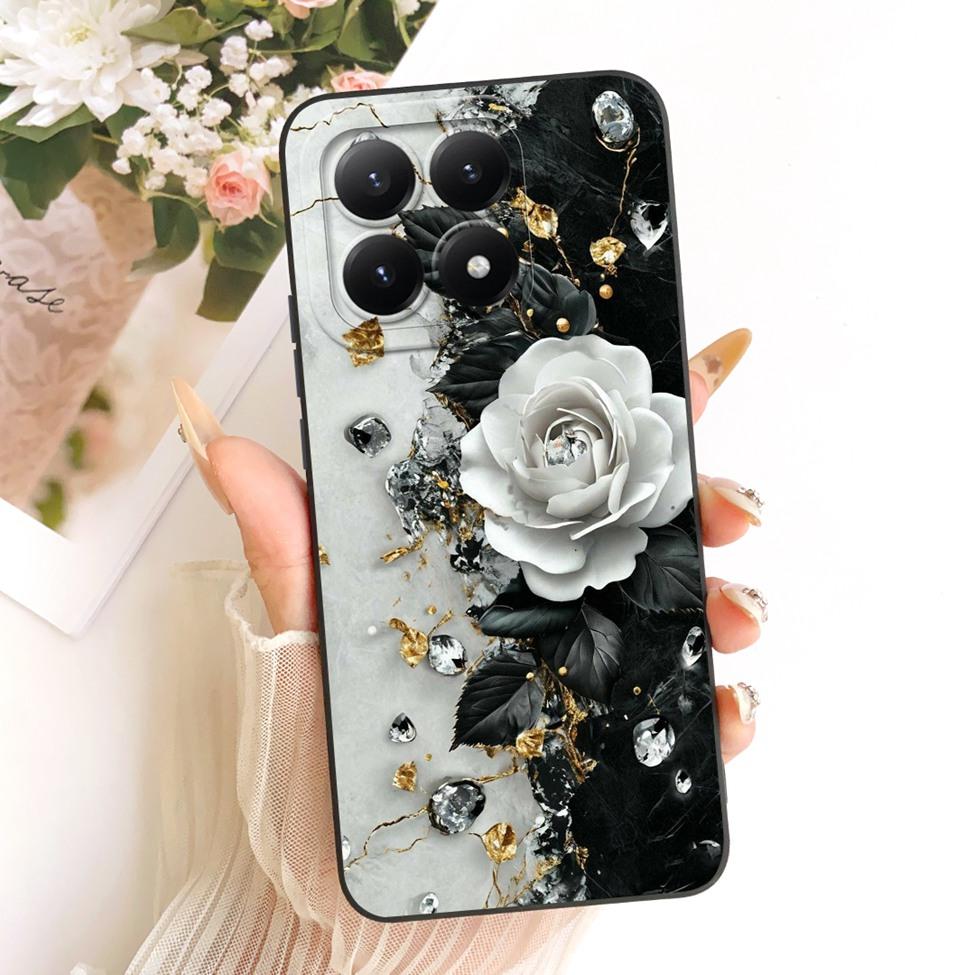 Casing For Xiaomi 15T 5G Cover Silicone Luxury Fashion Flowers Kawaii Cute Painted Shockproof Phone Case 25069PTEBG
