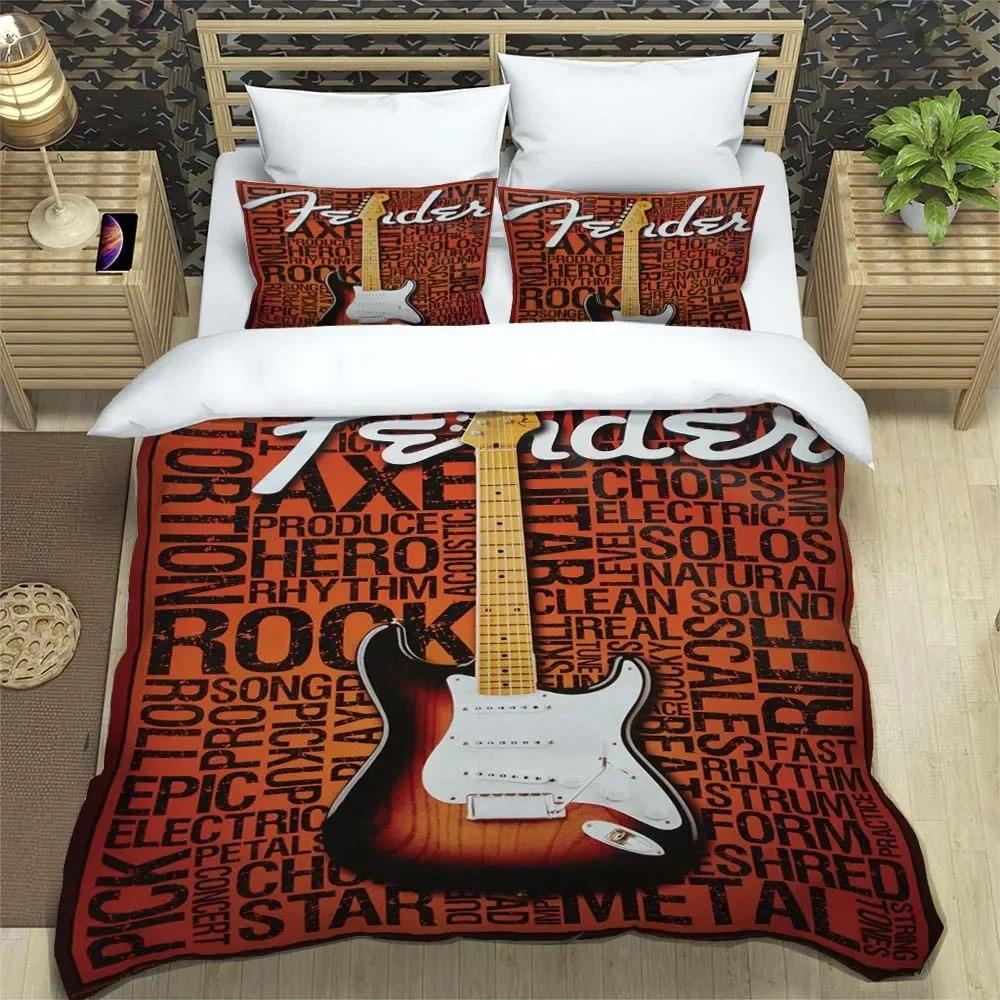 Fender Musik Gitarre Fashion 3D Printed Bedding Queen Bedding Set Customized King Size Bedding Set Soft And Comfortable