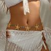Gold Starfish Waist Chain Shell Beads Belly Chains Boho Sea Star Imitation Pearl Body Chain  Bikini
