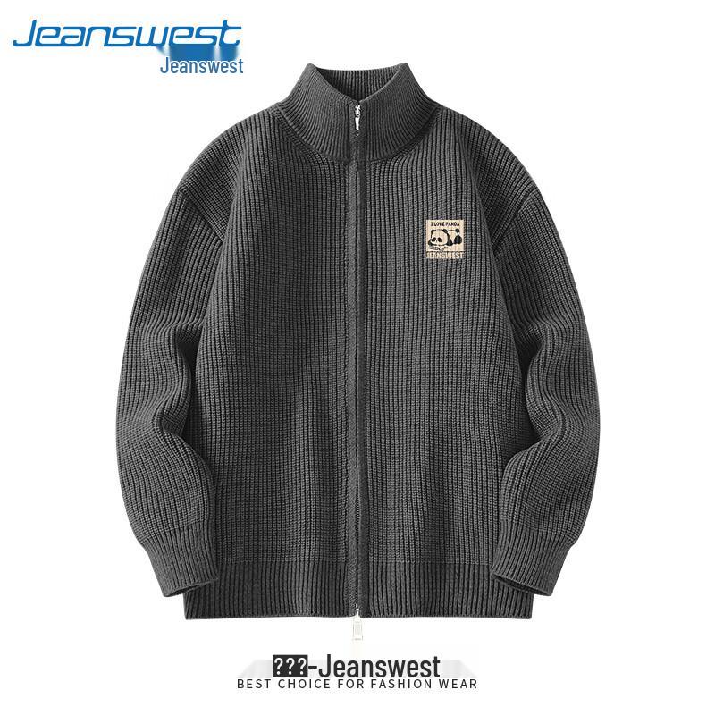 Jeanswest Herren Panda Reißverschluss Strickjacke