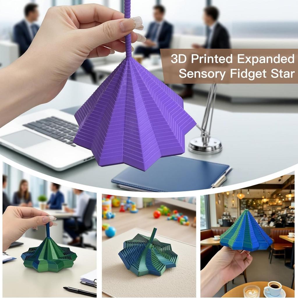 Druk 3D Rozszerzona Gwiazda Sensoryczna Fidget Sześciokąt Fidget Spiralny Narzędzia Sensoryczne Anty-Stresowe do Biura Ulgę w Stresie Prezenty
