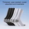 5 Pairs Men's Cotton Crew Sock Moisture Wicking Athletic Performance Socks Soft Breathable Running Socks for Daily Wear Exercise