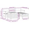 VidaXL Garden Lounge Set 5 Pcs White Solid Pine Wood, Outdoor Sofa Set, Garden Sofa Set, 3250505