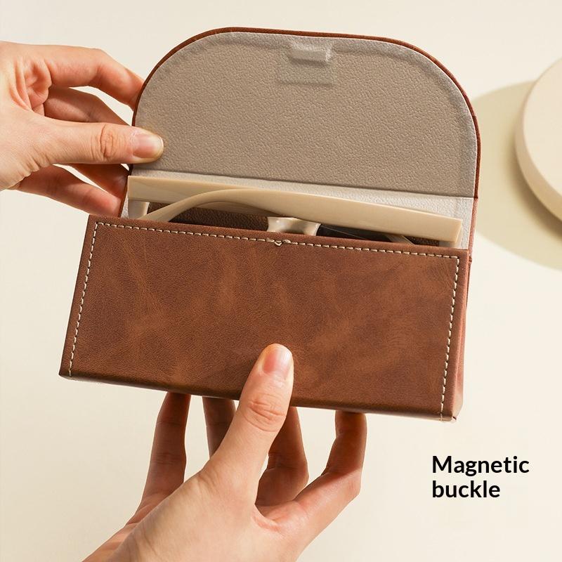 Premium PU Large Capacity Men's Eyeglass Case Shockproof Portable Glasses Storage Box Eyeglass Box For Gift