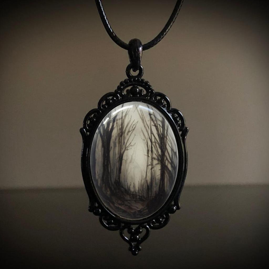Gothic Raven Forest Pendant Necklace With Alloy Material For Fashionistas