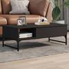 VidaXL Coffee Table, End Table with Adjustable Feet, Side Table Living Room Interior, Modern, Black Wood 845391