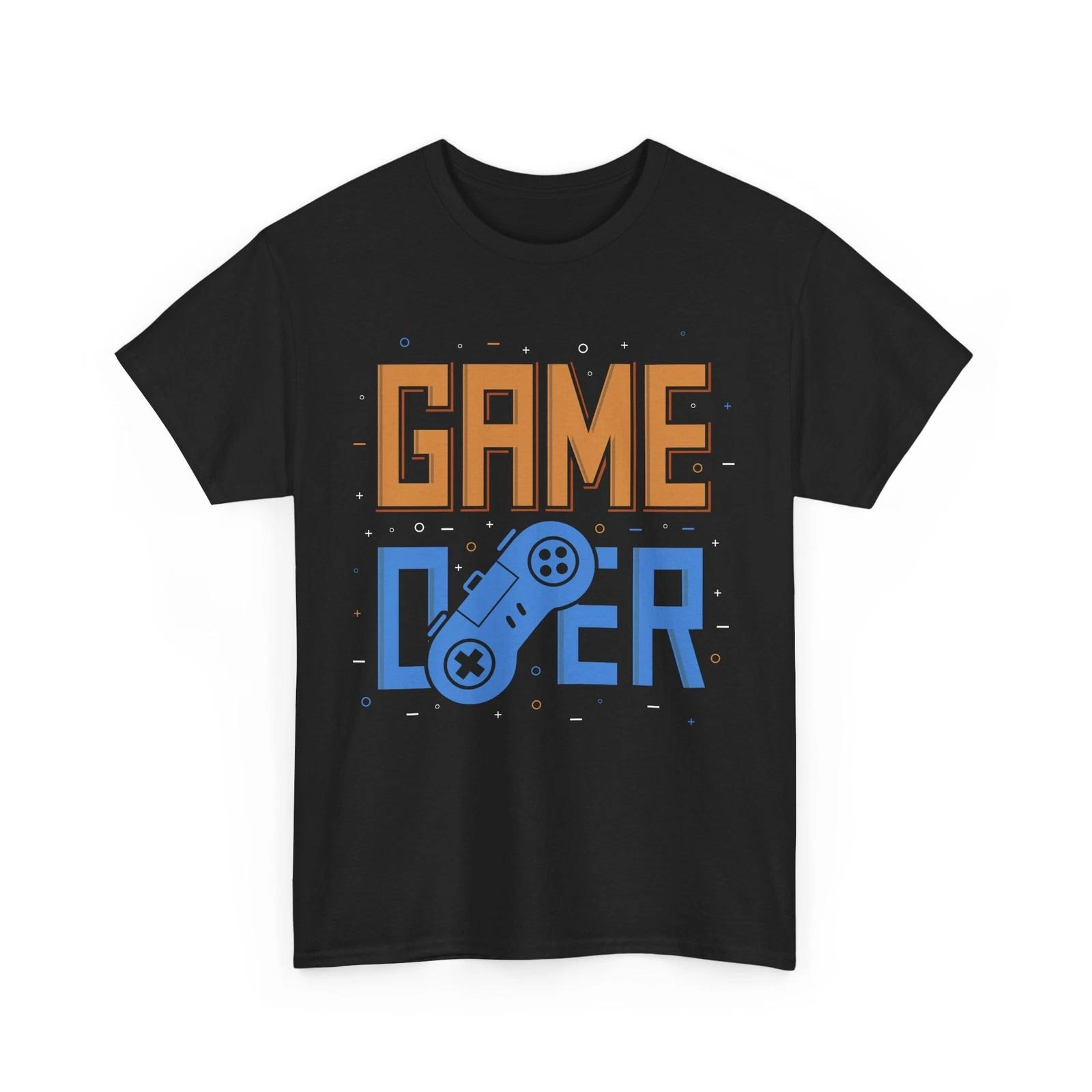 Game Over Video Game T-Shirt | Retro Gamer Tee | Geek Graphic Shirt L