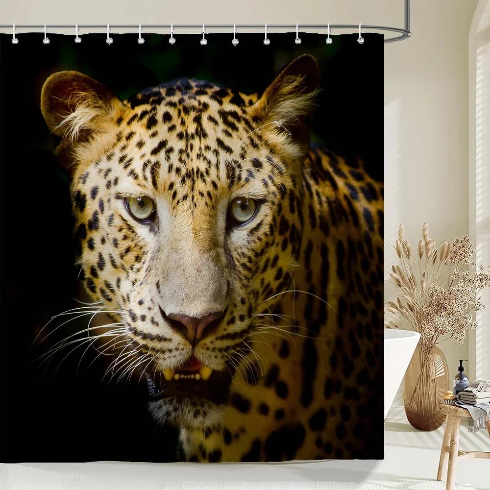 Lustiger Duschvorhang 3D Badvorhänge Affe Orang-Utan Tierdruck Wasserdichtes Polyester für Badezimmerdeko groß 180x200cm