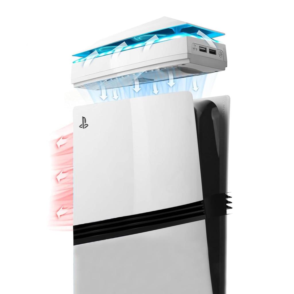 PS5 Pro Cooling Fan for 2025 Top Heat Dissipation PlayStation 5 Pro PS5 Pro Top Heat RGB Colorful Lighting Modes USB Creates Compatible with PS5 Pro