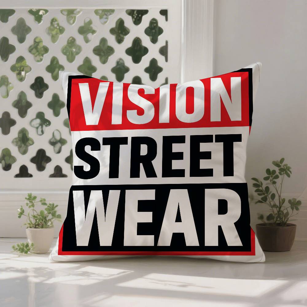 V-Vision S-Street W-WearS Pillow Case Anti-dustmite Pillowcase Invisible Zipper Silky Short Plush Sofa Cushion Cover