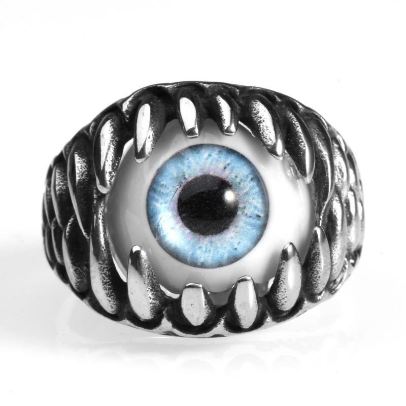 Eye-catching retro devil's eye ring - adjustable open design jewelry