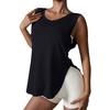 Volná dámská vesta bez rukávů na jógu a běh: Evropský a americký styl
