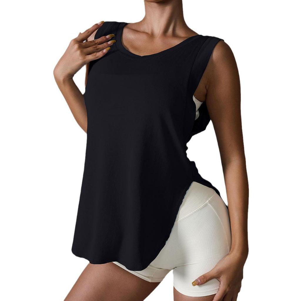 Volná dámská vesta bez rukávů na jógu a běh: Evropský a americký styl