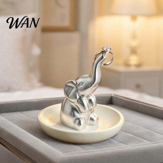 Waterproof Jewelry Case Storage Tray, with Upturned Nose Elephant Design, Small Organizer Compact for Rings Earrings Bracelets Ring And Earring Holder