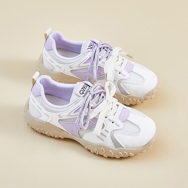 Gelbe Retro-Plateau-Damen-Sommer-Atmungsaktive und vielseitige lässige Sportschuhe