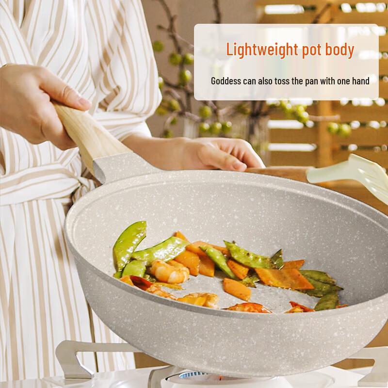Supor 32cm Non-Stick Deep Wok with Lid